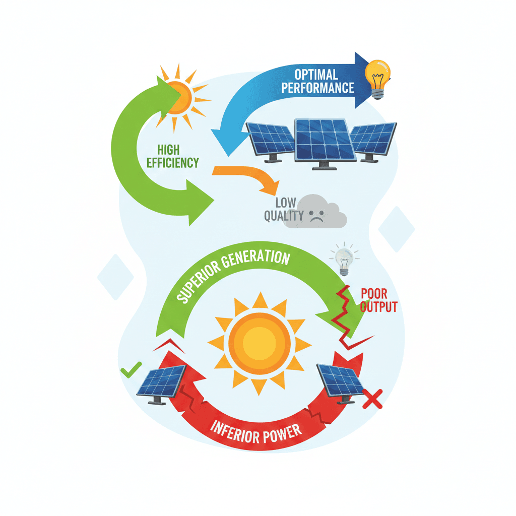 Premium solar panel quality illustration